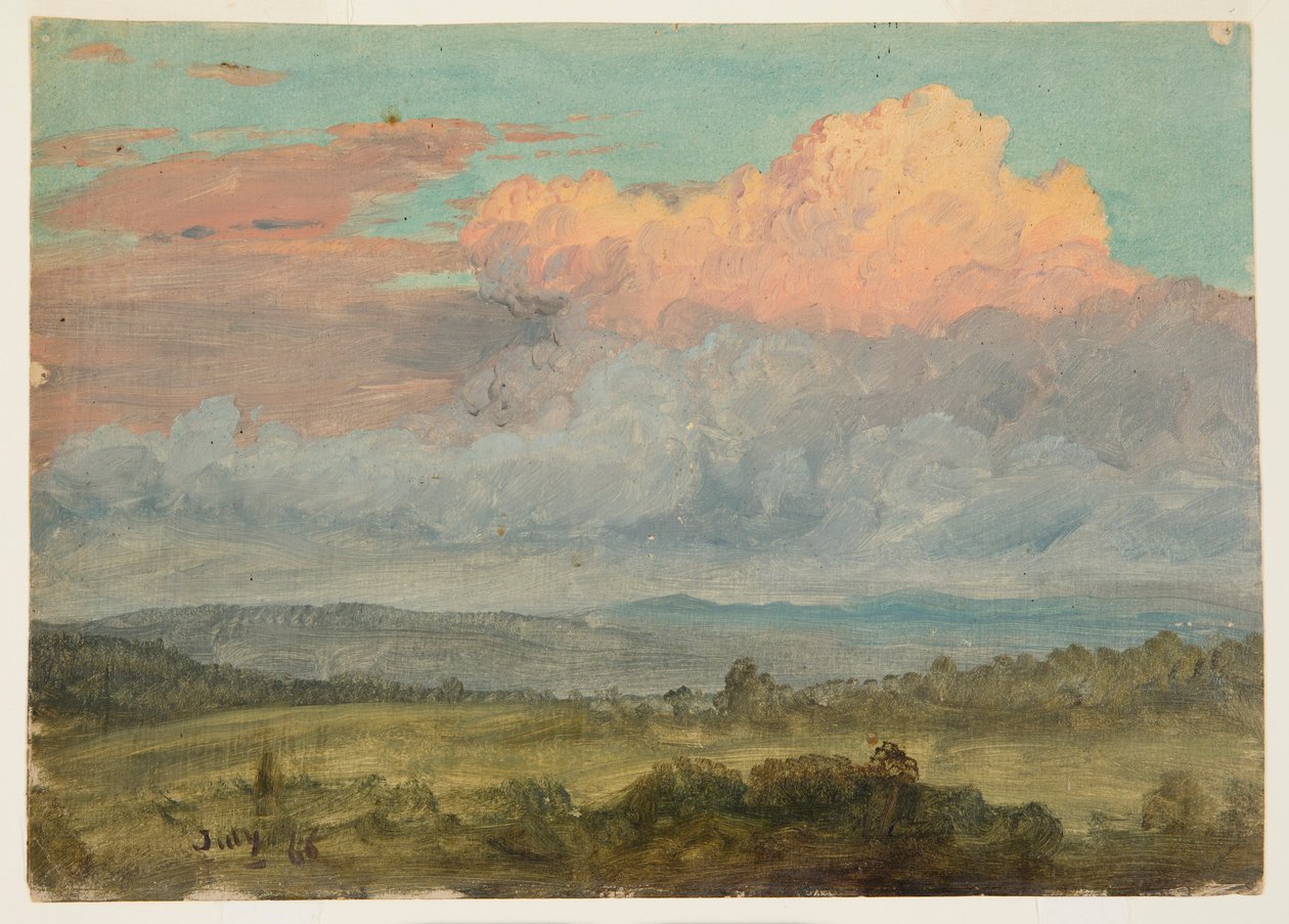 Dibujo, Nubes, Valle del Hudson, Nueva York, julio de 1866 de Frederic Edwin Church