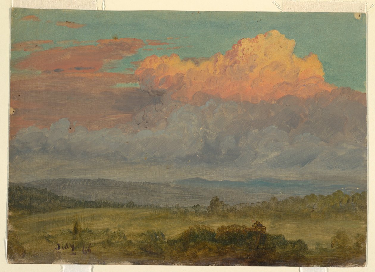 Dibujo, Nubes, Valle del Hudson, Nueva York, julio de 1866 de Frederic Edwin Church