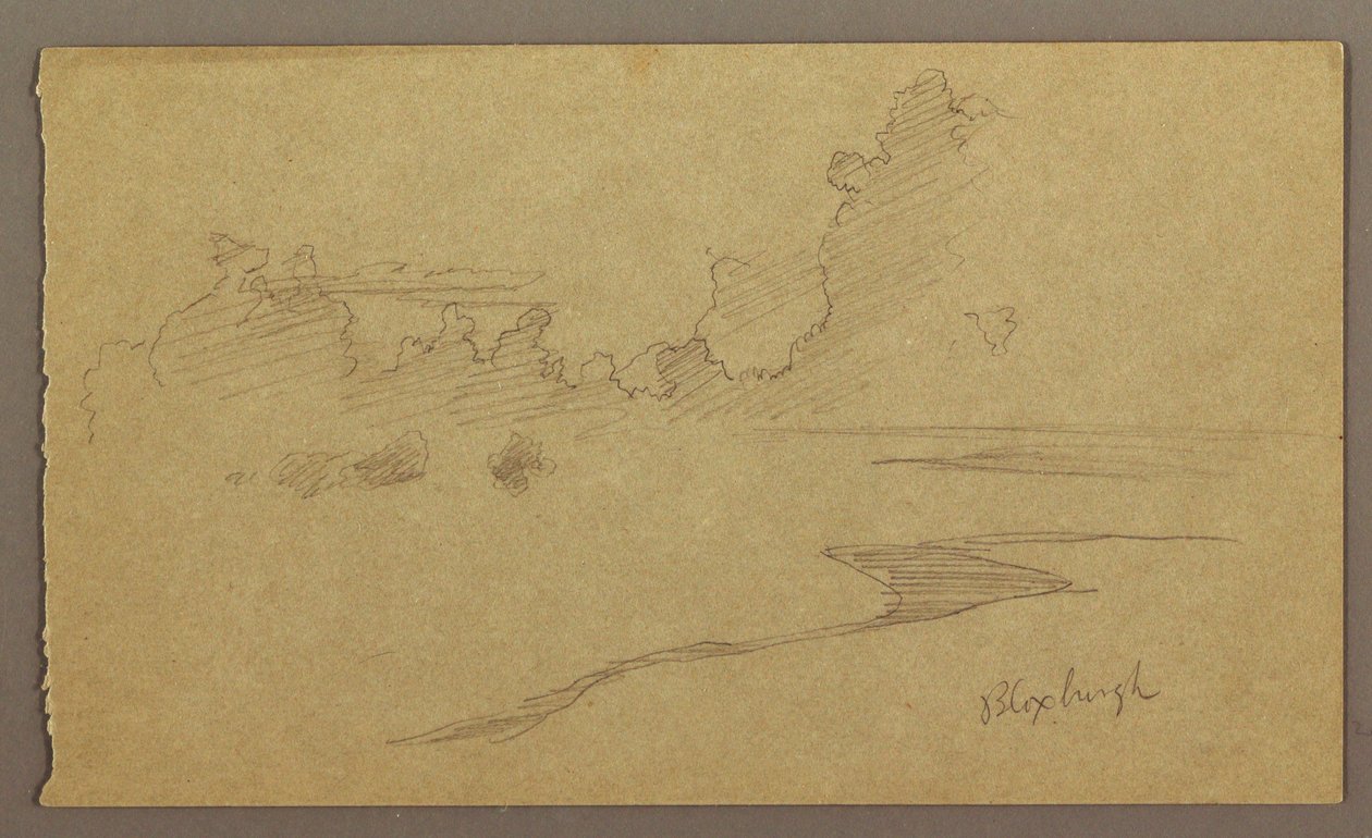 Dibujo, Nubes y orilla, "Bloxburgh", agosto de 1865 de Frederic Edwin Church