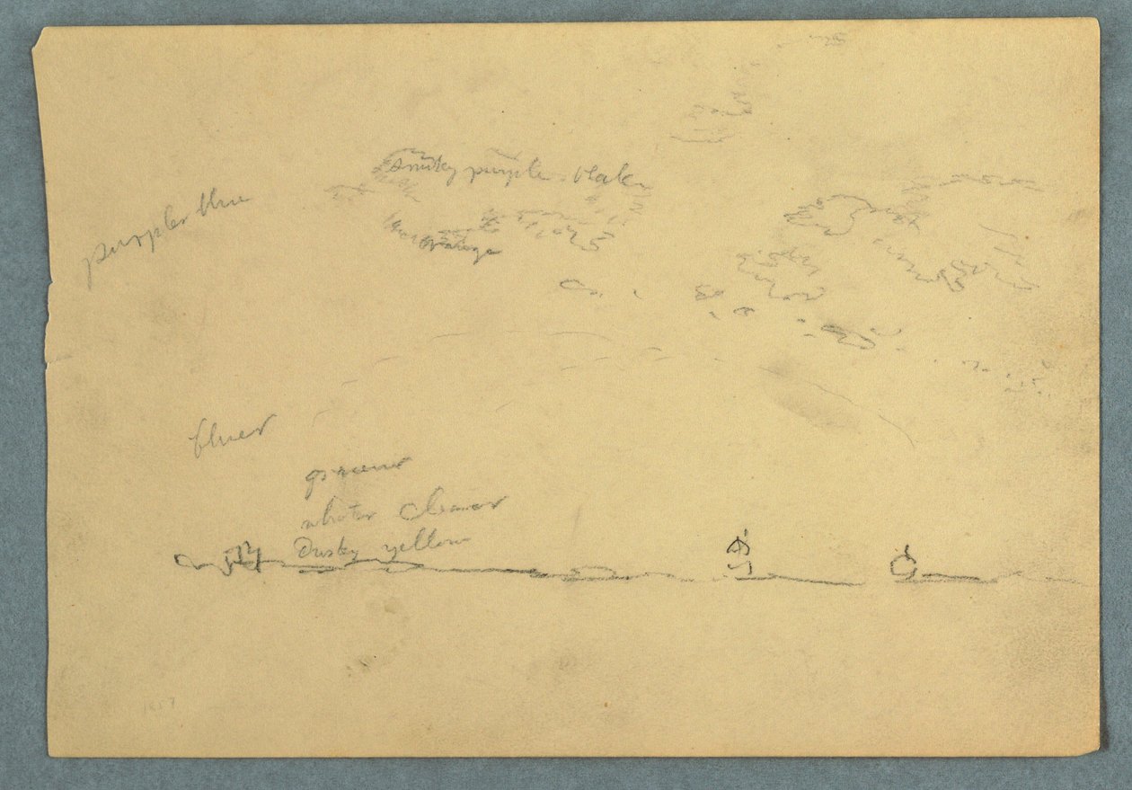Dibujo, Nubes sobre una línea del horizonte, 1857 de Frederic Edwin Church