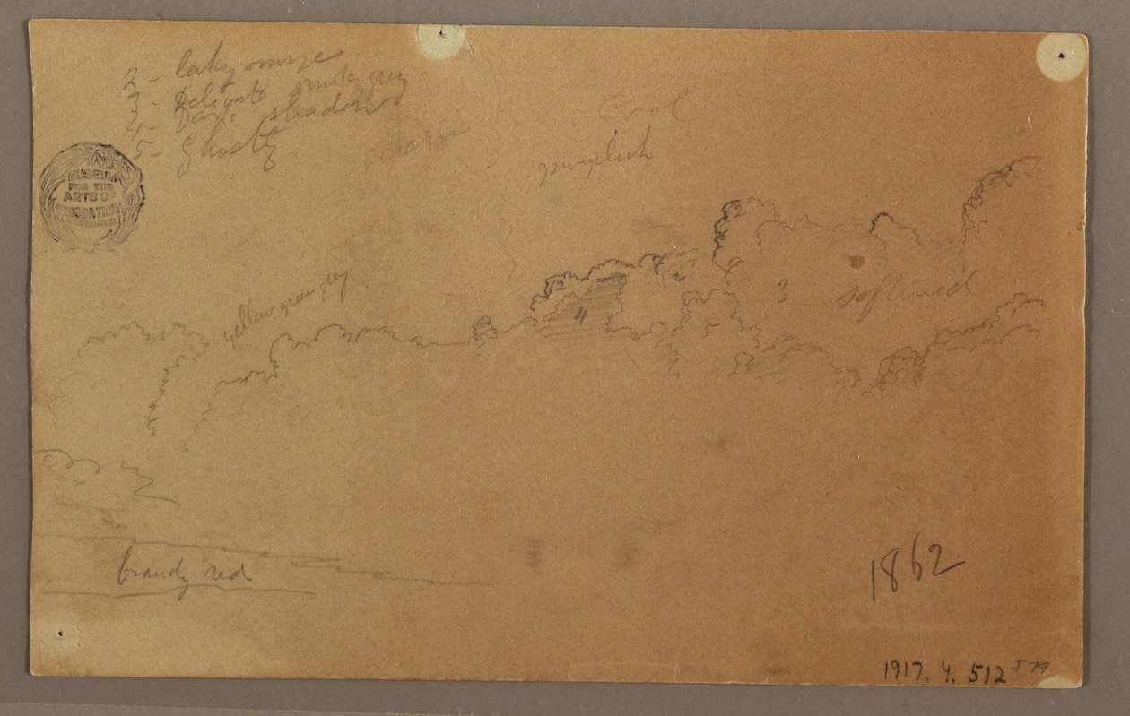 Dibujo, Cielo nublado, 1863 de Frederic Edwin Church