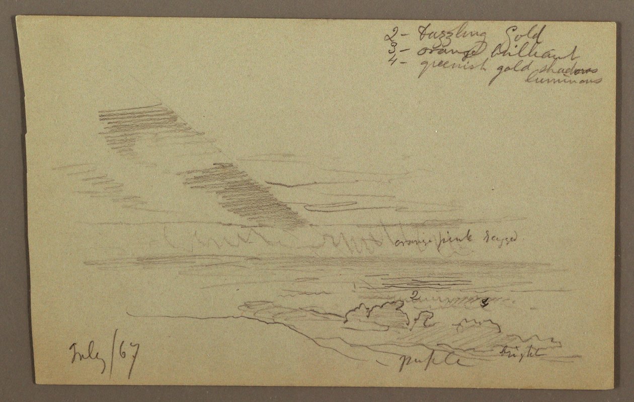 Dibujo, Cielo nublado, 1867 de Frederic Edwin Church