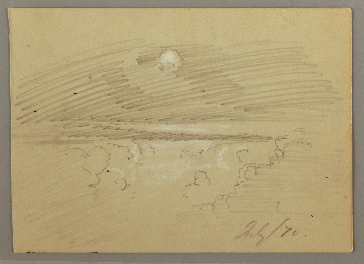 Dibujo, Cielo nublado, julio de 1870 de Frederic Edwin Church