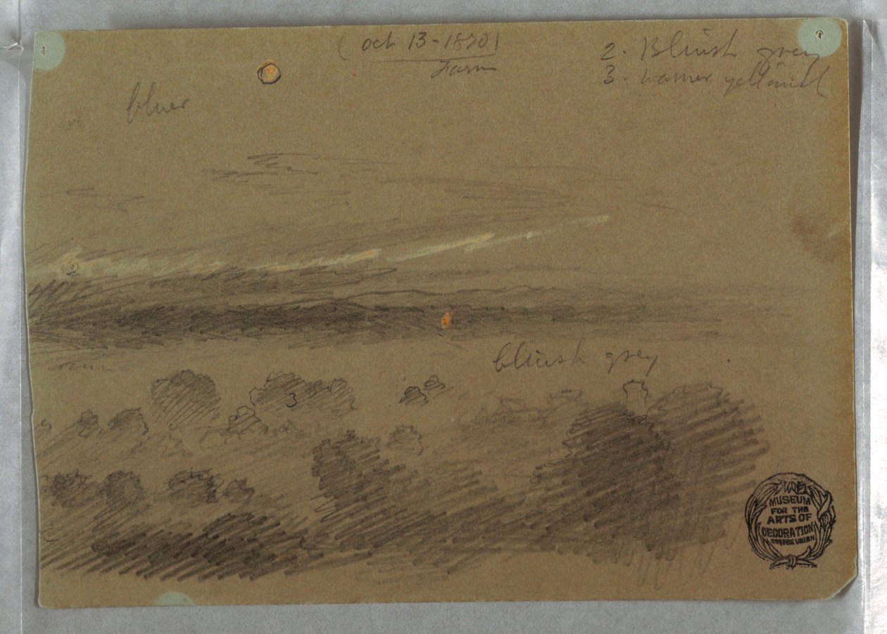 Dibujo, Cielo nublado y luna, 13 de octubre de 1870 de Frederic Edwin Church