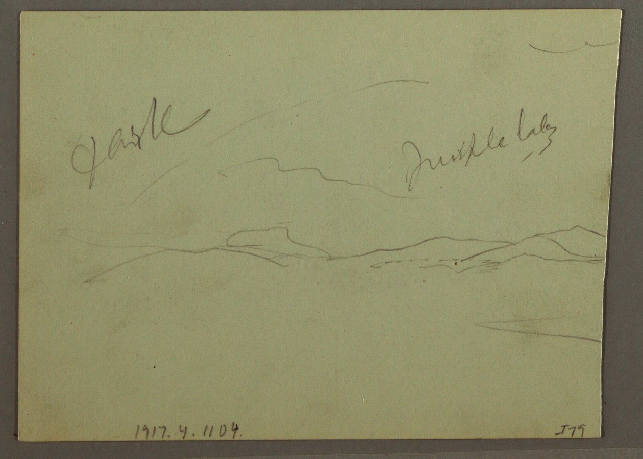 Dibujo, Cielo nublado, ladera, 1870 de Frederic Edwin Church