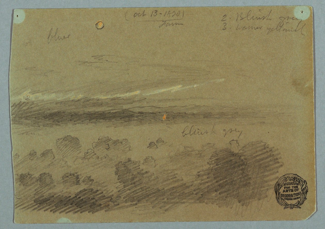 Dibujo, Cielo nublado sobre montañas, 19 de julio de 1866 de Frederic Edwin Church