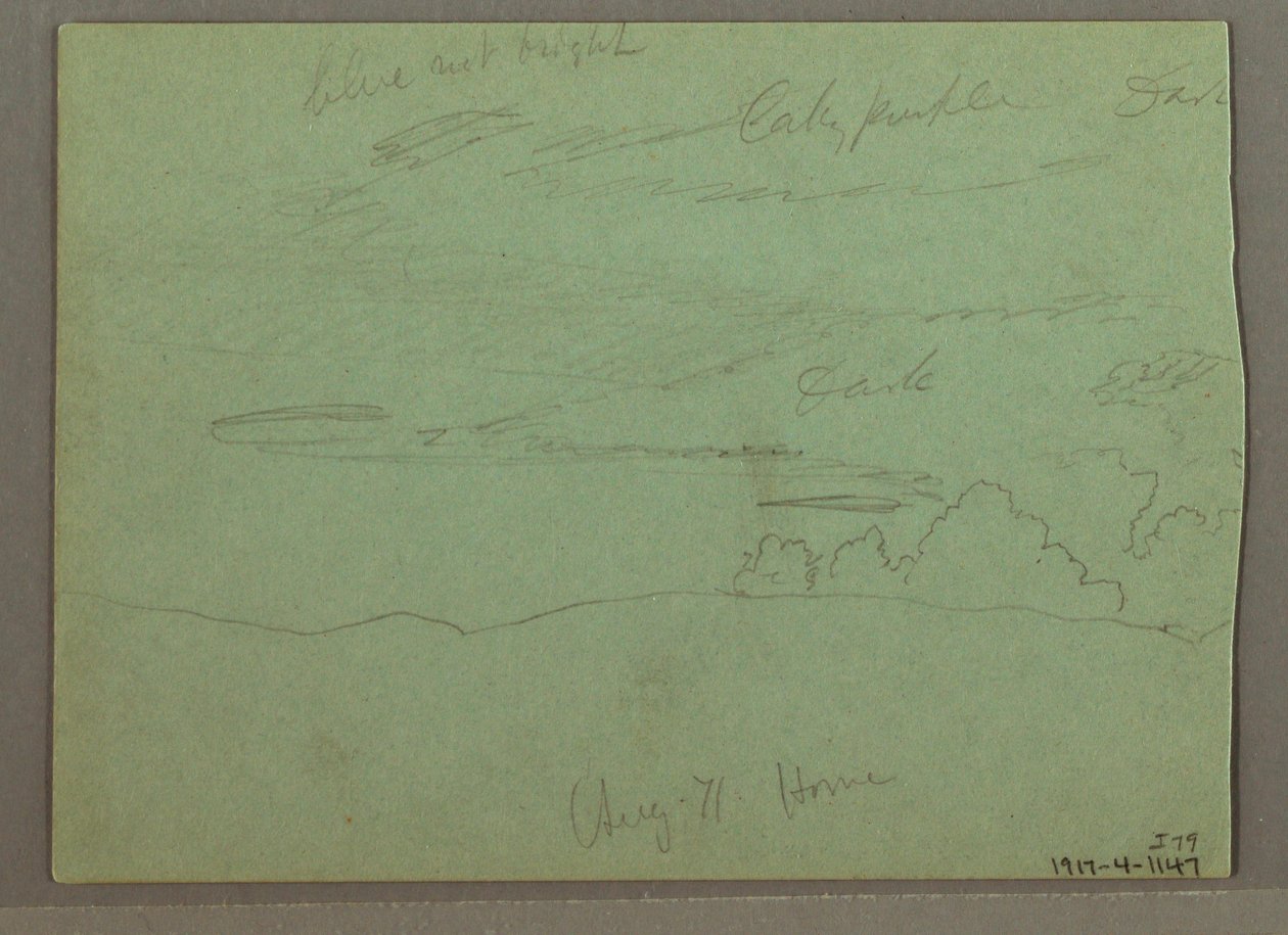 Dibujo, Cielo nublado sobre una cresta, agosto de 1871 de Frederic Edwin Church