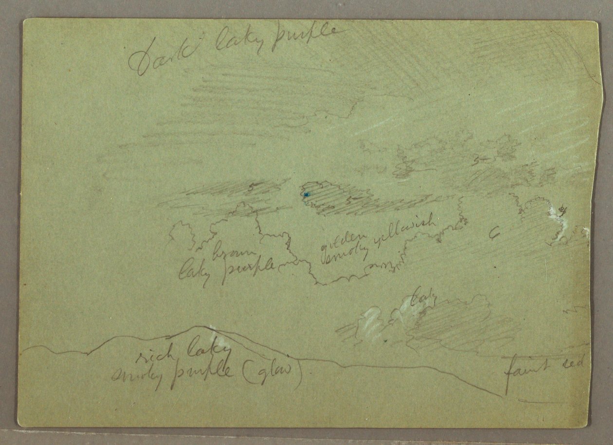 Dibujo, Cielo nublado sobre cresta, posiblemente 1871 de Frederic Edwin Church