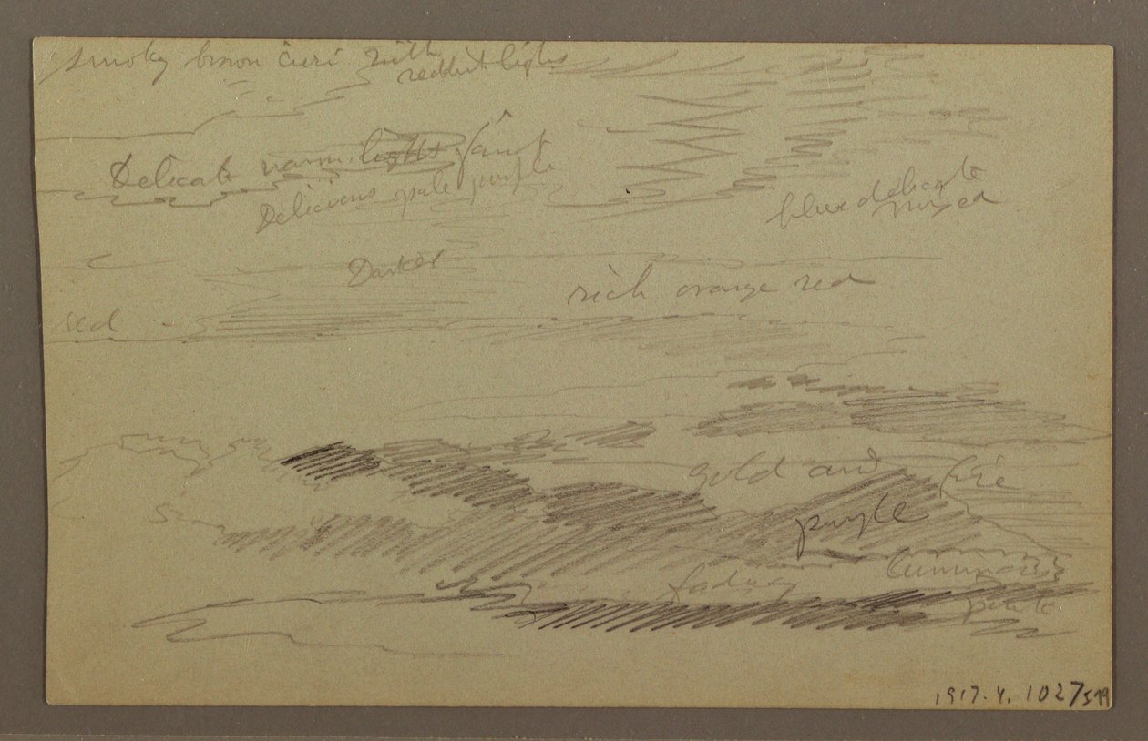 Dibujo, Cielo nublado, posiblemente 1860s de Frederic Edwin Church