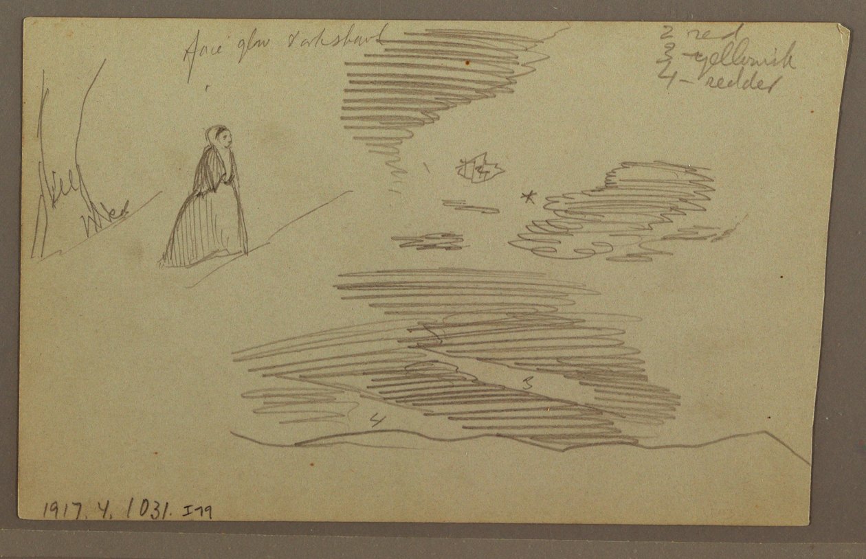 Dibujo, Cielo nublado, posiblemente 1860s de Frederic Edwin Church