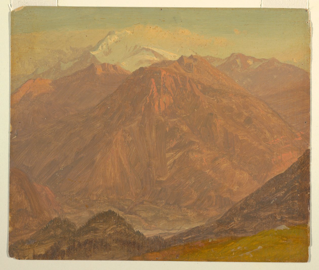 Dibujo, Colombia o Ecuador, montañas, 1853 o 1857 de Frederic Edwin Church