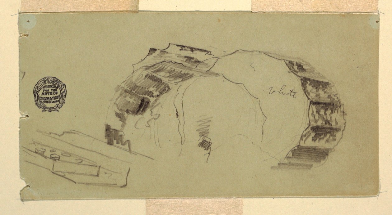 Dibujo, Fragmentos de columna y entablamento, Atenas, abril de 1869 de Frederic Edwin Church