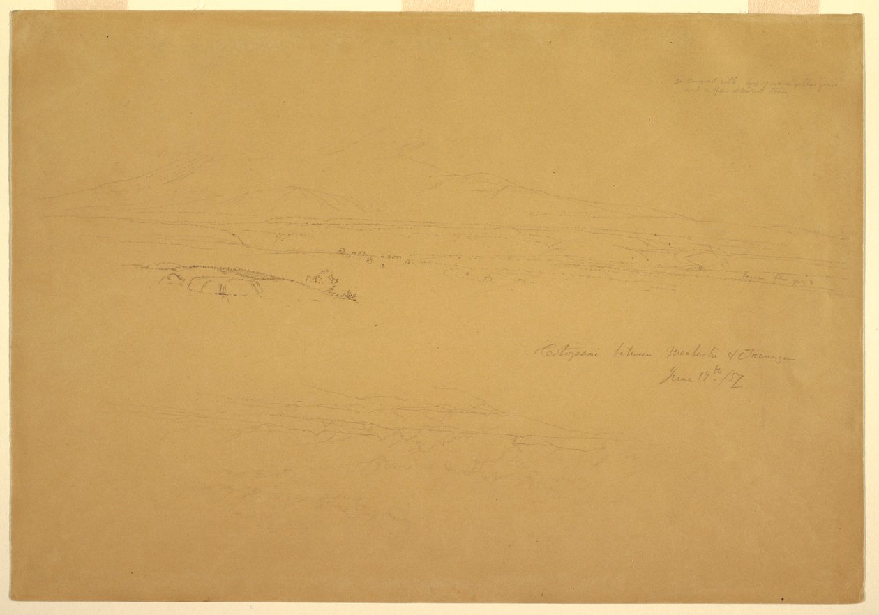 Dibujo, Cotopaxi entre Machachi y Talunga, 19 de junio de 1857 de Frederic Edwin Church