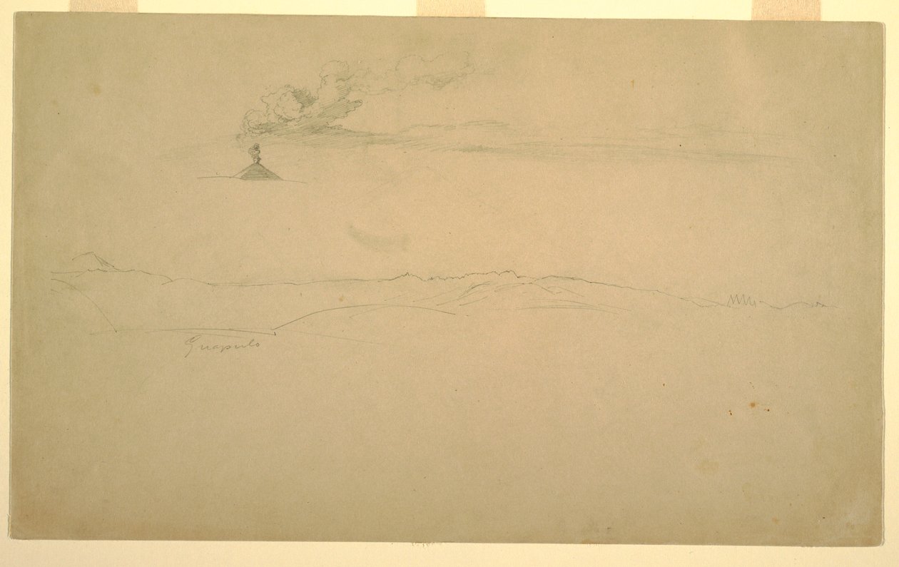 Dibujo, Cotopaxi desde Guápulo, Ecuador, 24 de junio de 1857 de Frederic Edwin Church