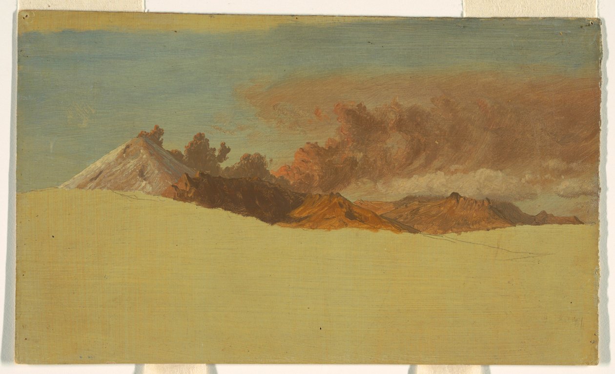 Dibujo, Cotopaxi visto desde Ambato, Ecuador, 1853 de Frederic Edwin Church