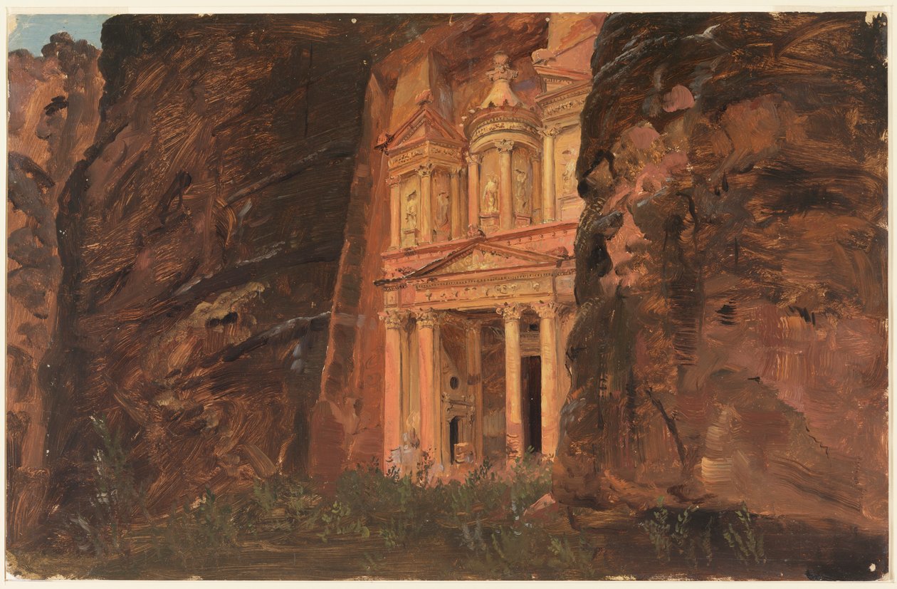 Dibujo, El Khasneh, Petra, finales de febrero de 1868 de Frederic Edwin Church