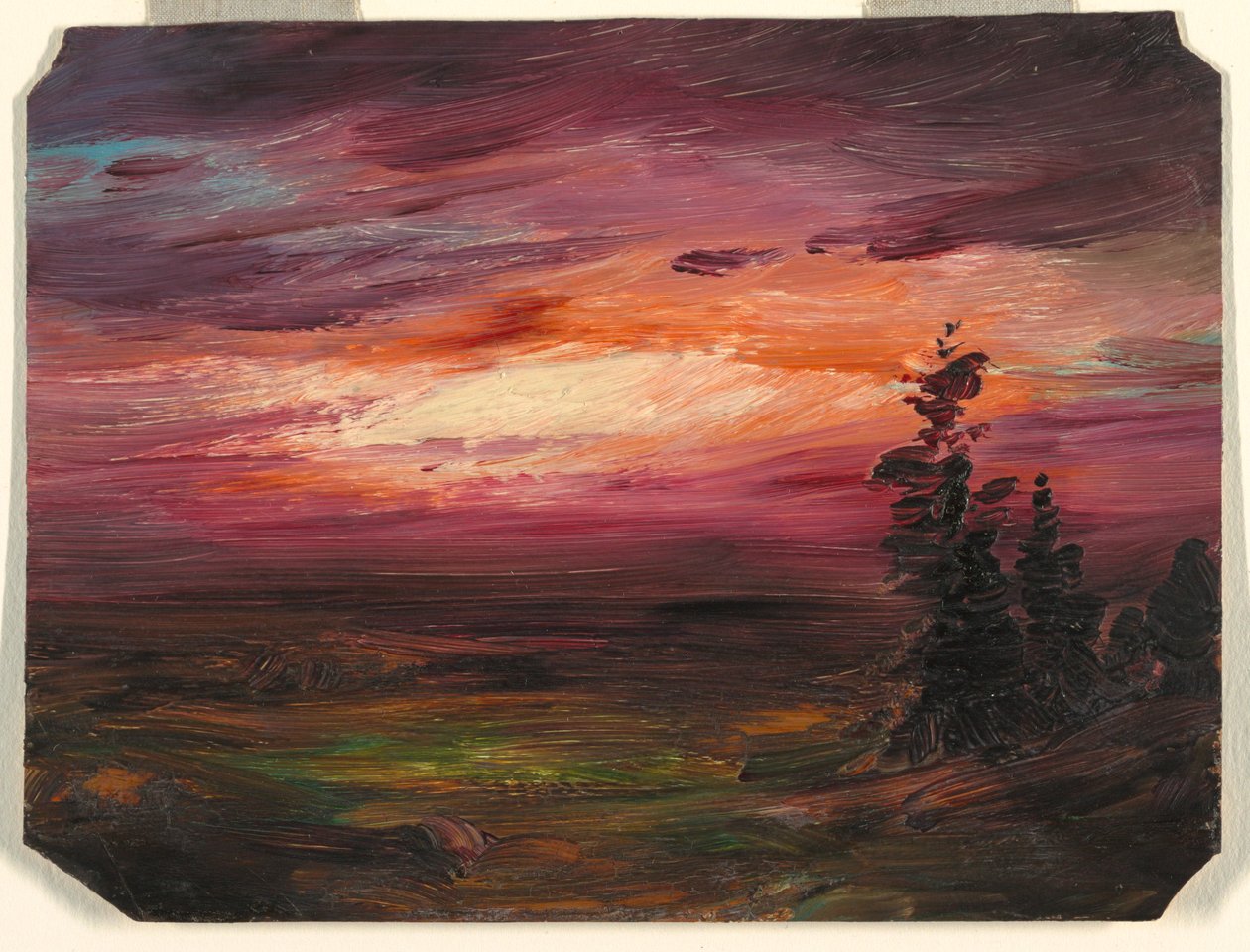 Dibujo, Crepúsculo vespertino, ca. 1870 de Frederic Edwin Church