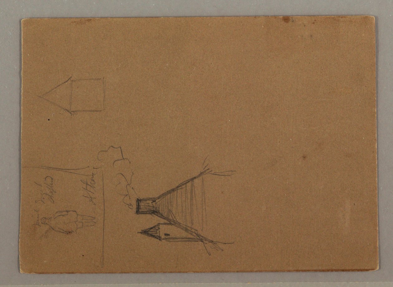 Dibujo, Figura, Tejados, posiblemente 1869 de Frederic Edwin Church