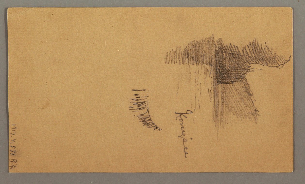 Dibujo, Estudios de figuras, Figura en barca, Pez, posiblemente 1868 de Frederic Edwin Church