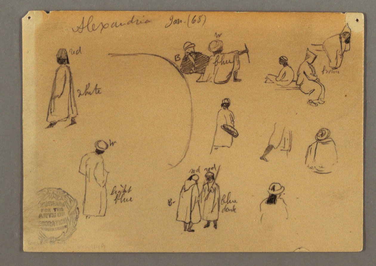 Dibujo, Estudios de figuras, enero de 1868 de Frederic Edwin Church