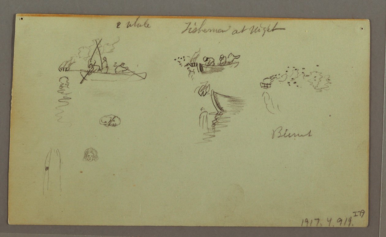 Dibujo, Estudios de figuras, Asno de carga, Velero, posiblemente 1868 de Frederic Edwin Church