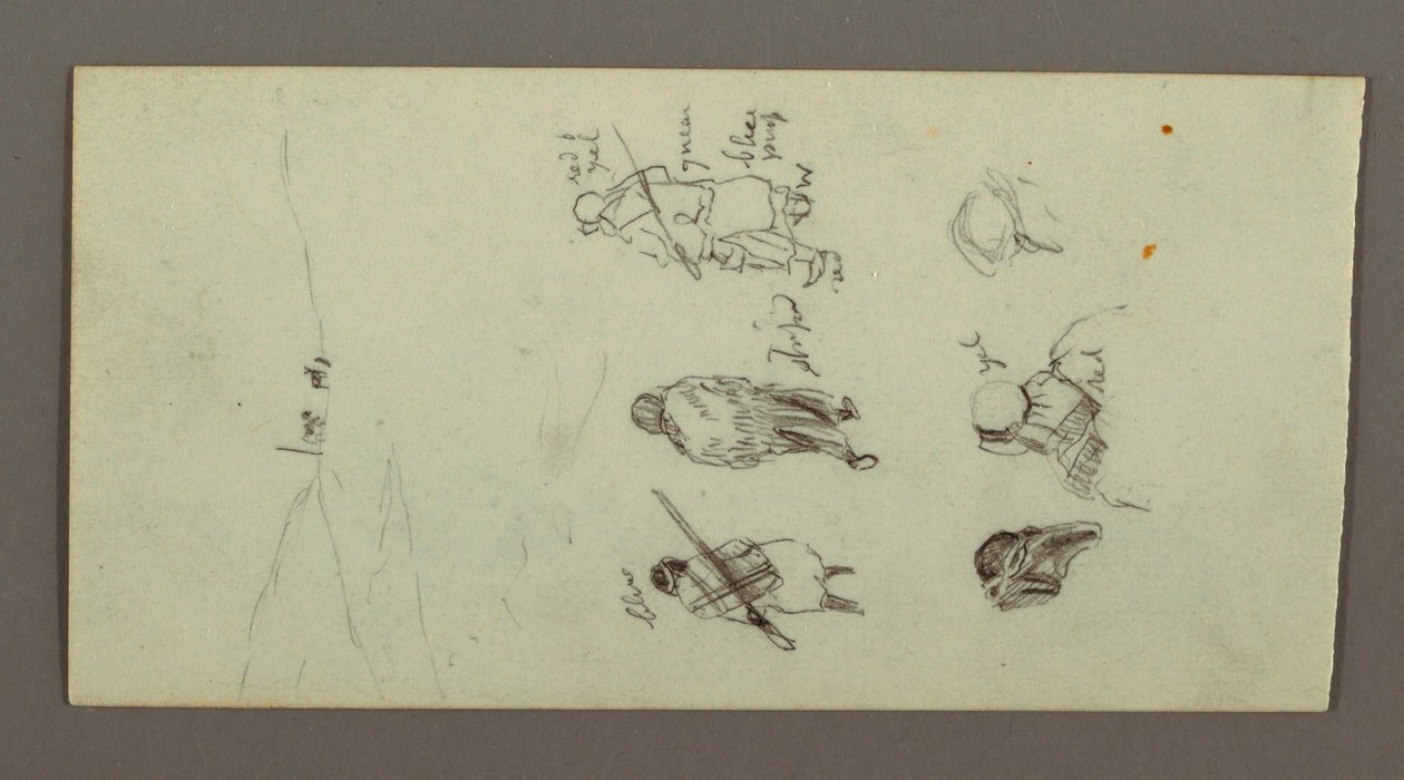 Dibujo, Estudios de figuras, Ridge, posiblemente 1868 de Frederic Edwin Church