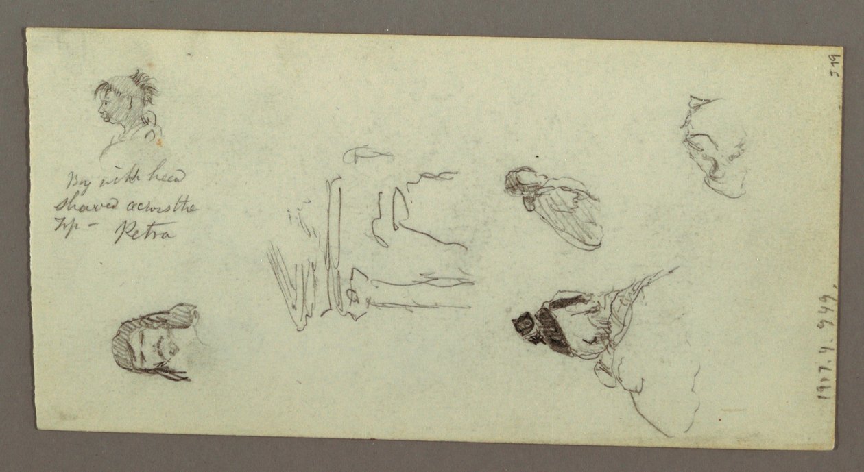 Dibujo, Estudios de figuras, Ridge, posiblemente 1868 de Frederic Edwin Church