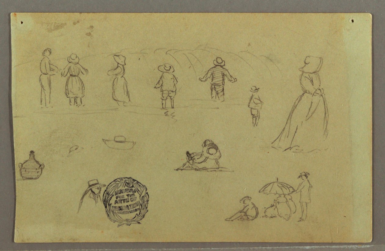 Dibujo, Estudios de figuras por el surf, posiblemente 1857-58 de Frederic Edwin Church