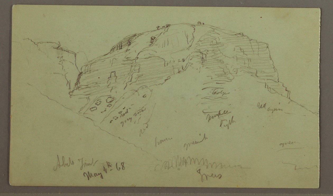 Dibujo, Flat Rocky hill, 4 de mayo de 1868 de Frederic Edwin Church
