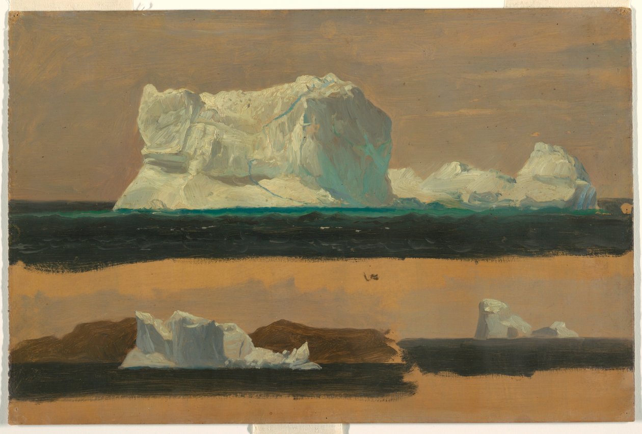 Dibujo, Icebergs flotantes, 4 de julio de 1859 de Frederic Edwin Church