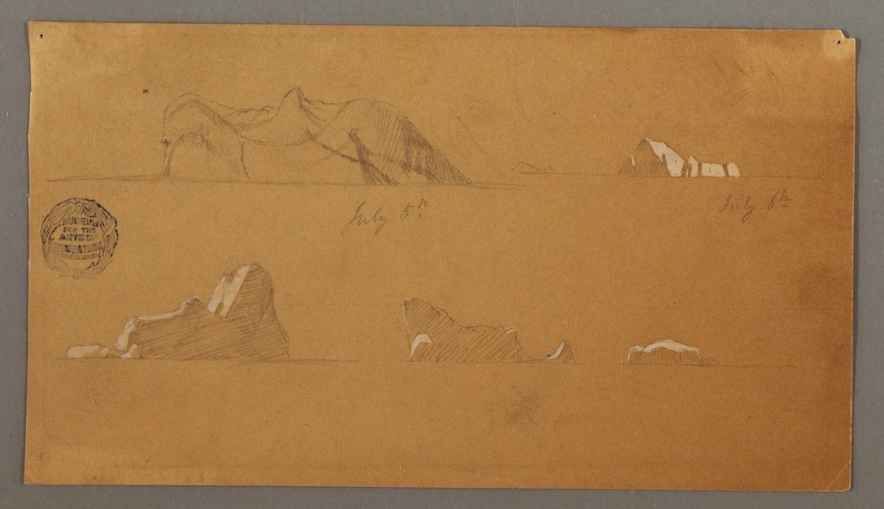 Dibujo, Icebergs flotantes, 5 y 6 de julio de 1859 de Frederic Edwin Church