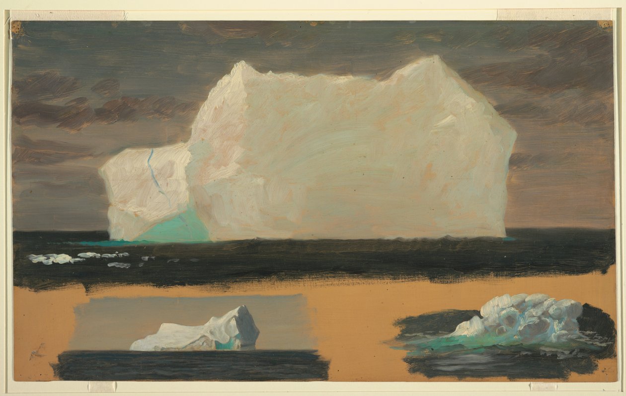 Dibujo, Icebergs flotantes cerca de Twillingate, Terranova, 4 de julio de 1859 de Frederic Edwin Church