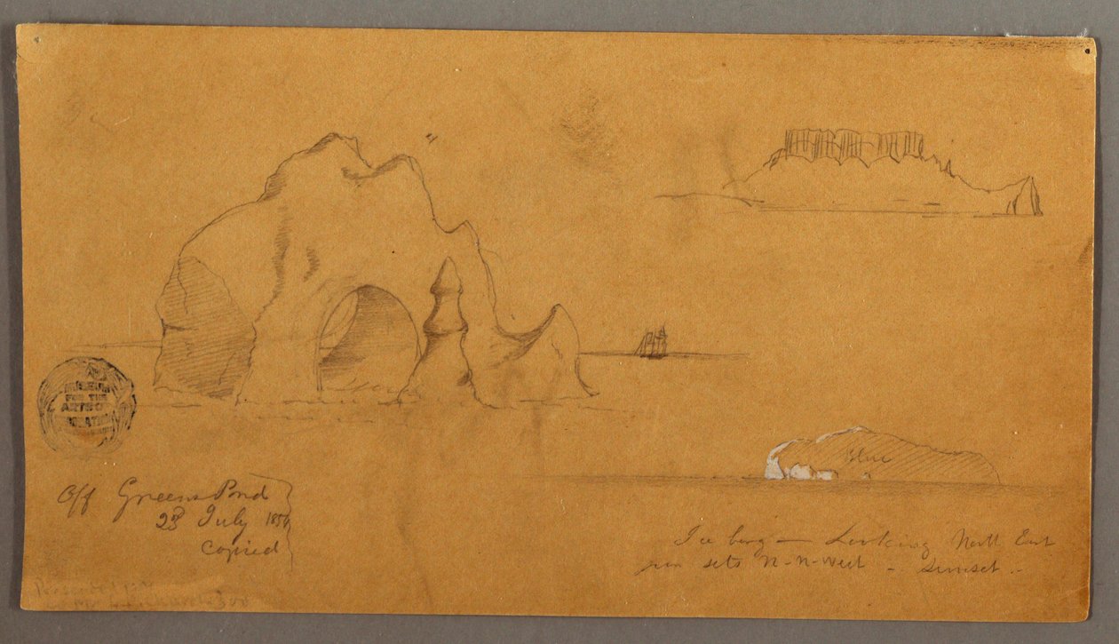 Dibujo, Icebergs flotantes, posiblemente 1859 de Frederic Edwin Church