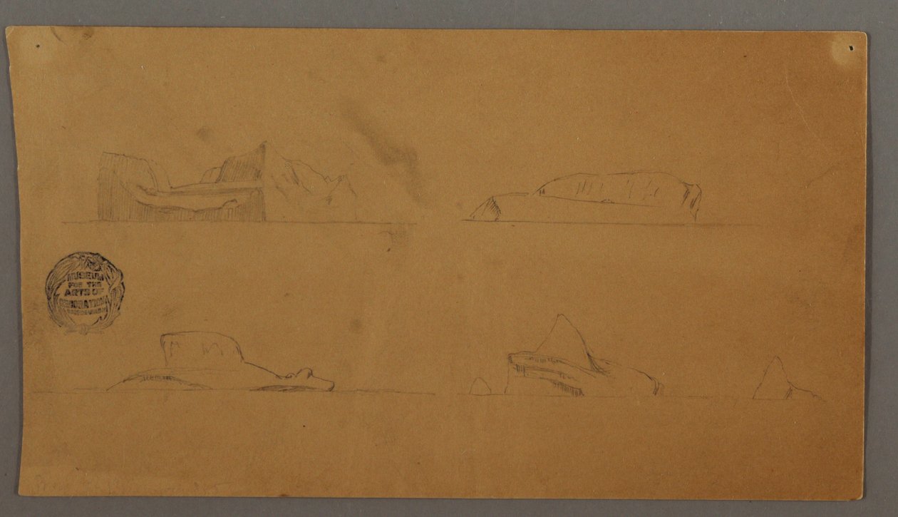 Dibujo, Icebergs flotantes, posiblemente 1859 de Frederic Edwin Church