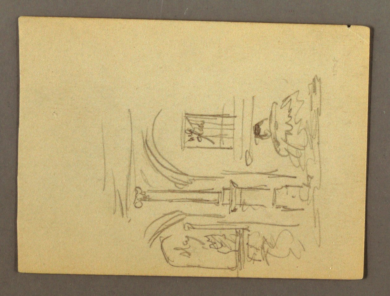 Dibujo, Fragmento de columnata, Fuente, posiblemente 1868-69 de Frederic Edwin Church