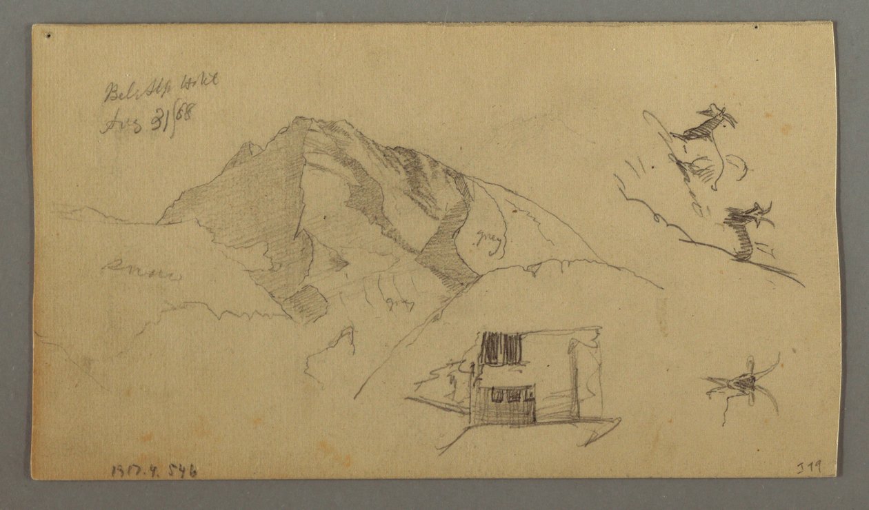 Dibujo, Glacier, 21 de agosto de 1868 de Frederic Edwin Church