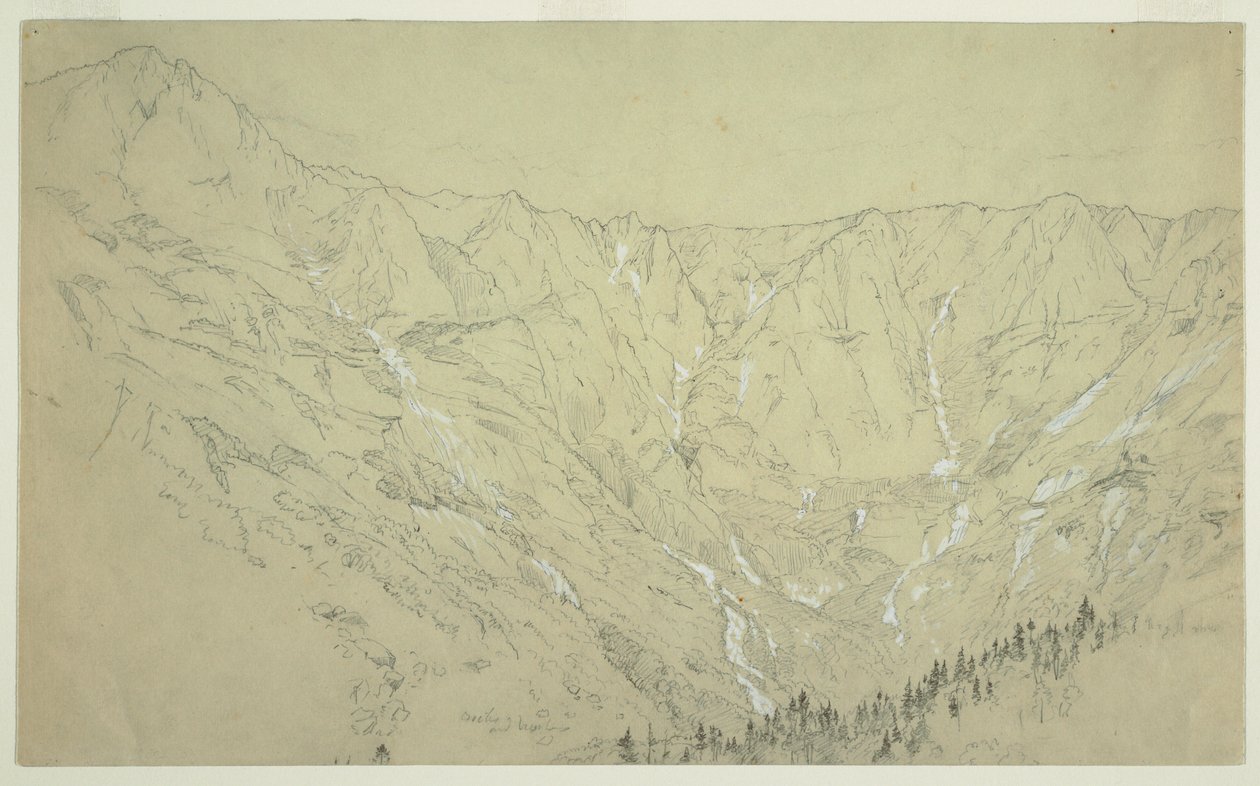 Dibujo, Great Basin, Mt. Katahdin, ca. 1877 de Frederic Edwin Church
