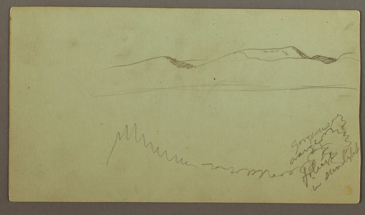 Dibujo, Cordillera a través de una llanura, posiblemente 1868 de Frederic Edwin Church