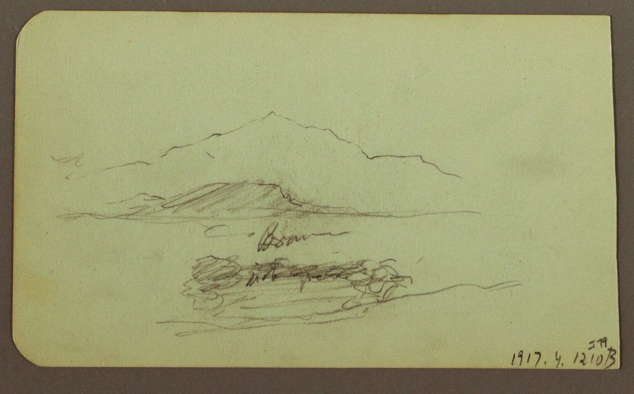 Dibujo, Colinas, Ganado; Verso: Paisaje, 1883 de Frederic Edwin Church