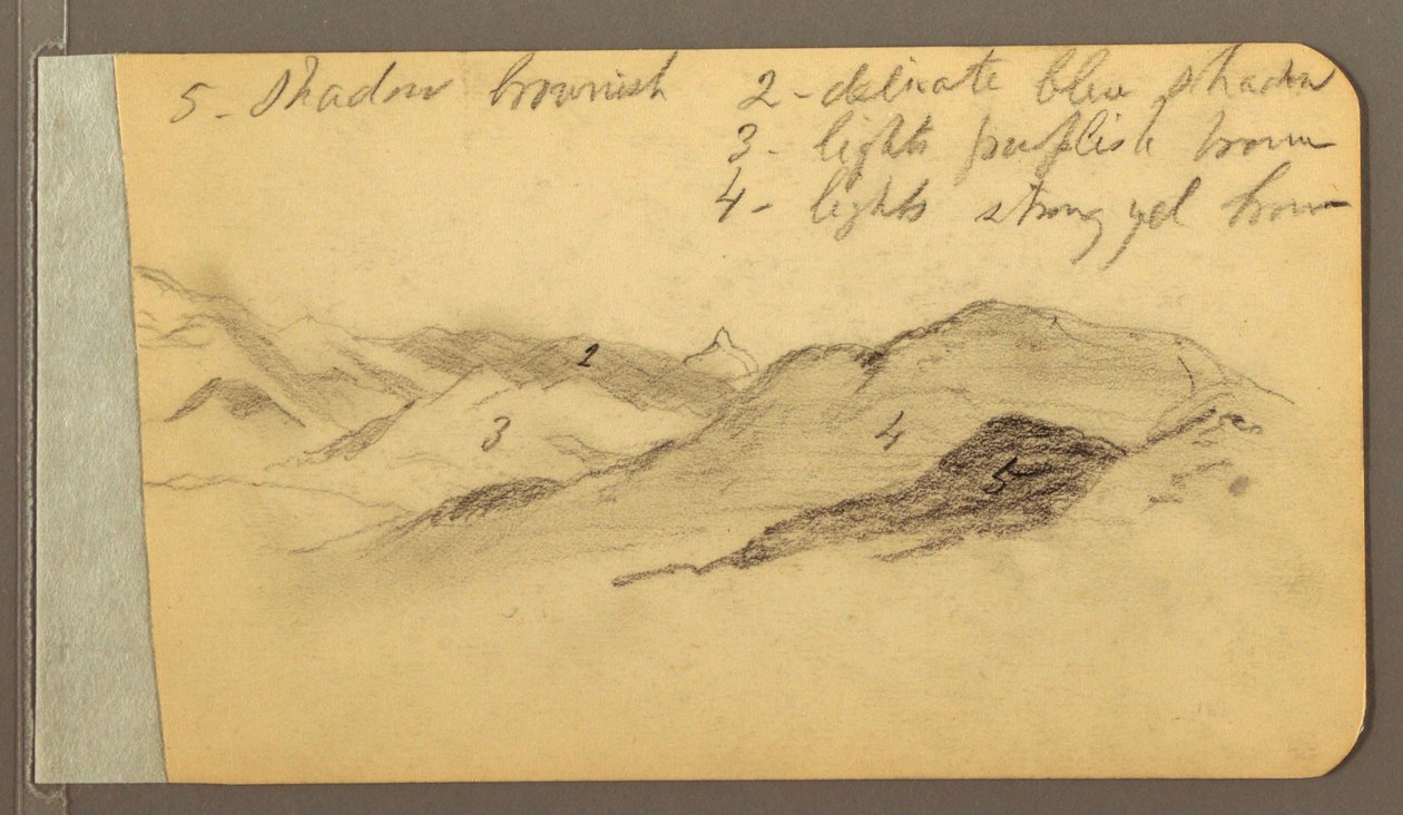 Dibujo, Hills; Verso: Cabeza, 1889 de Frederic Edwin Church