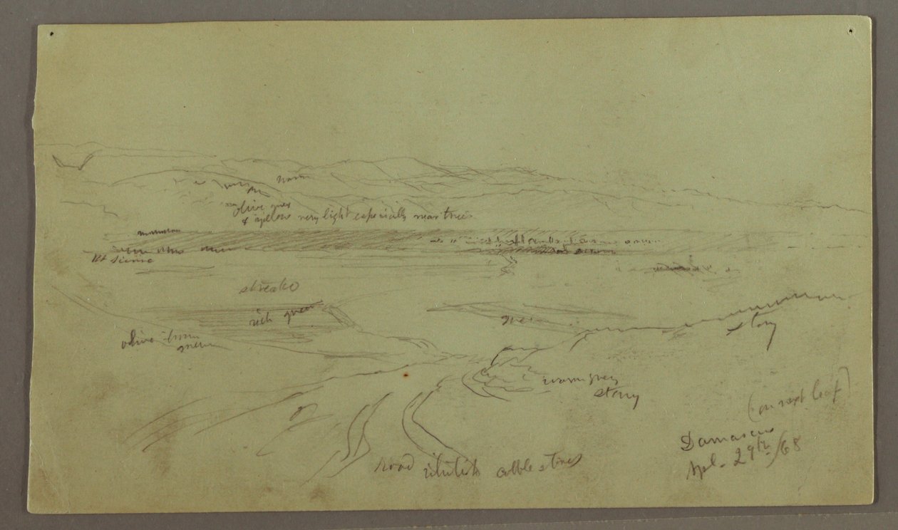 Dibujo, Colinas y Llanuras, 29 de abril de 1868 de Frederic Edwin Church