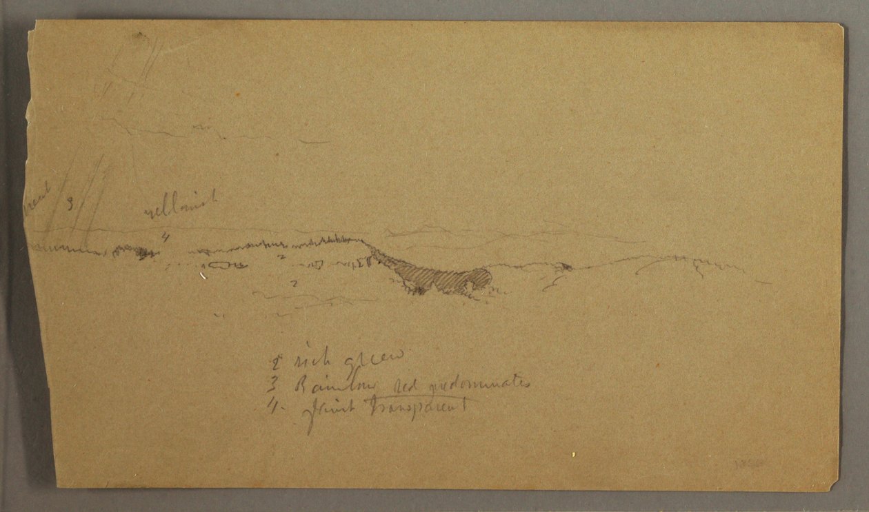 Dibujo, Colinas, arco iris, posiblemente 1865-66 de Frederic Edwin Church