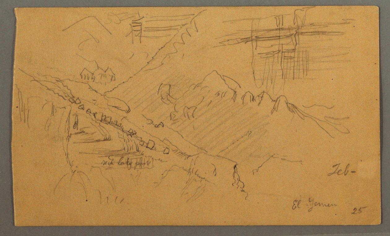 Dibujo, Hillside, febrero de 1869  de Frederic Edwin Church
