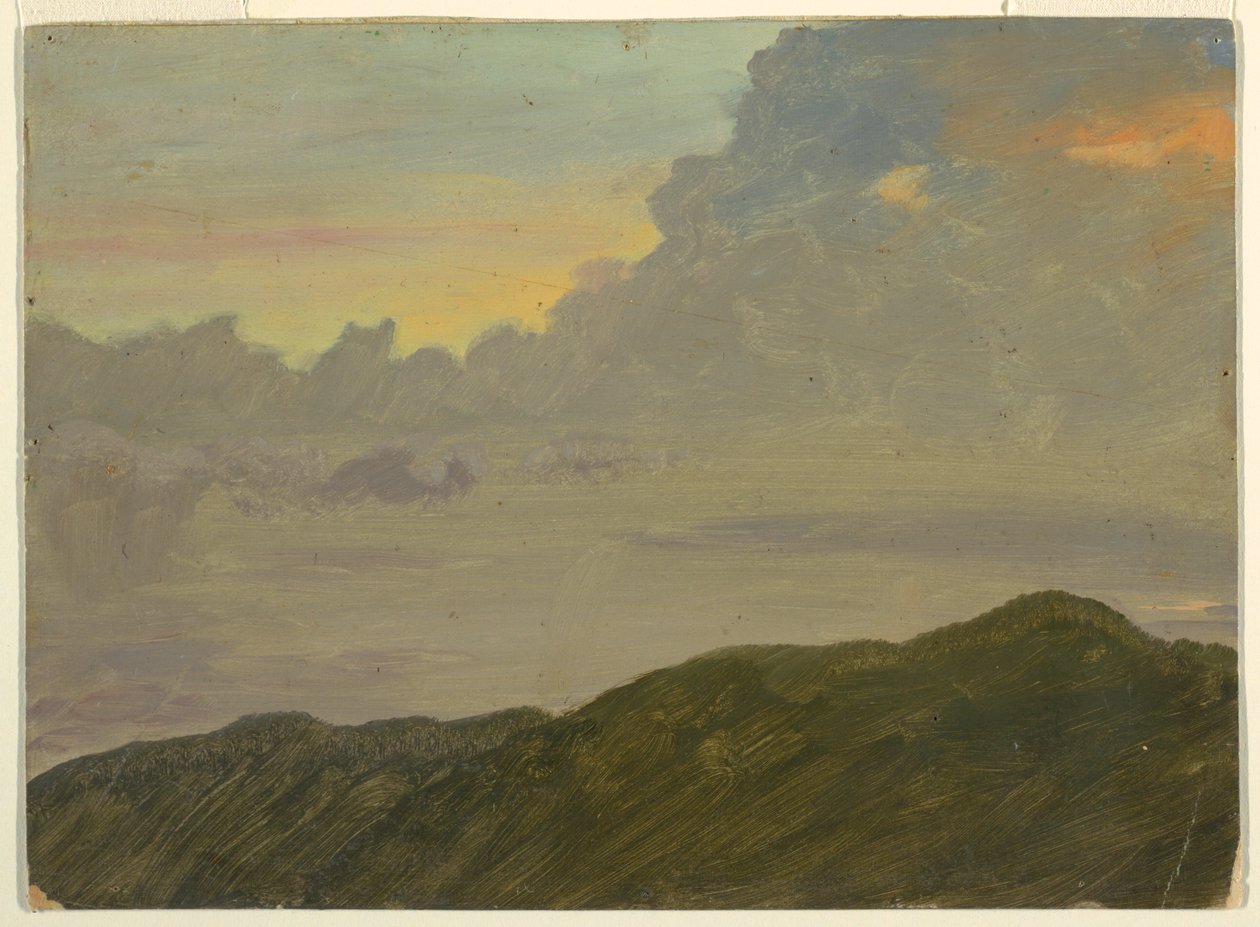 Dibujo, Colina y nubes, 1865-66 de Frederic Edwin Church