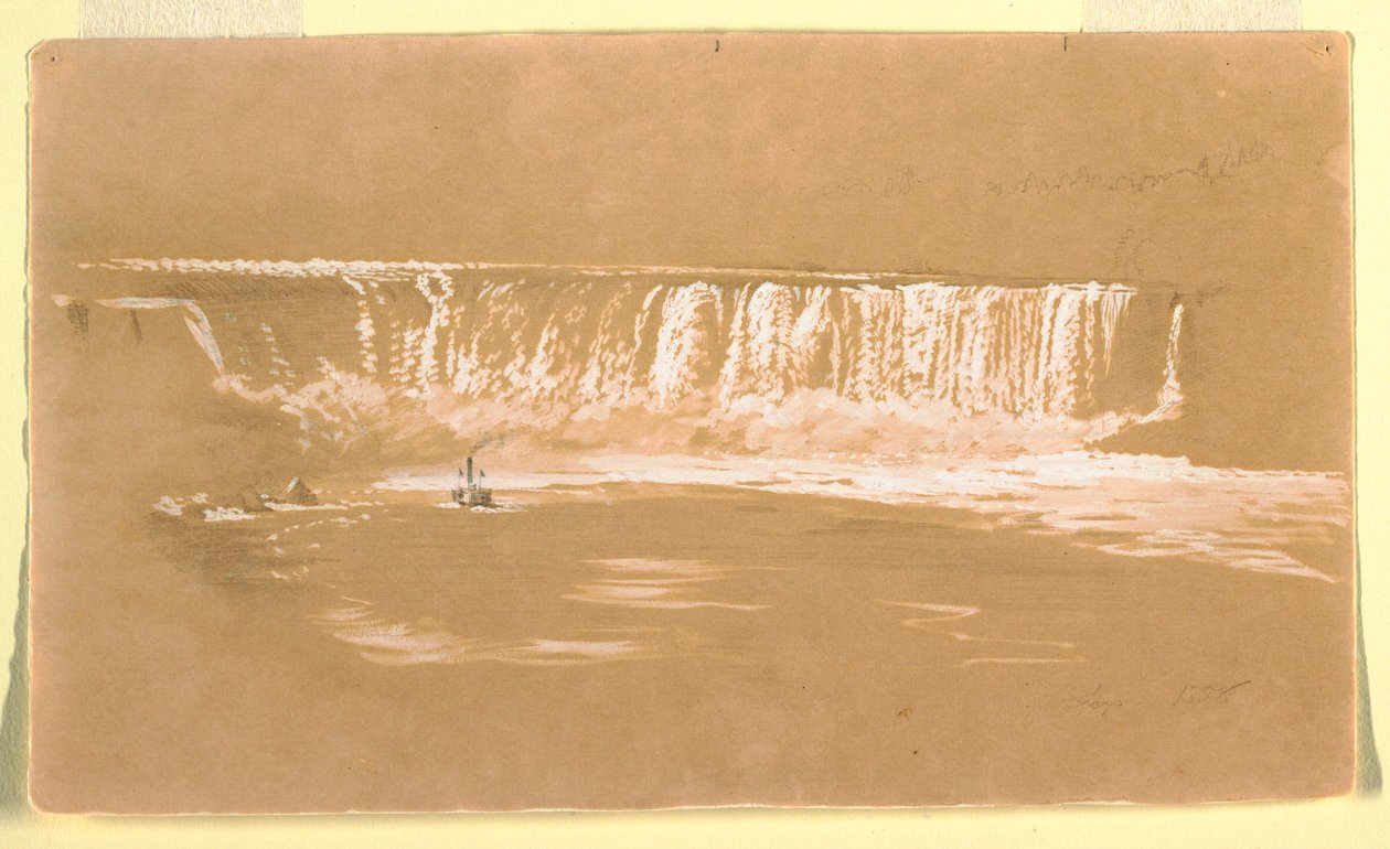 Dibujo, Horseshoe Fall desde el norte, Niágara, septiembre de 1858 de Frederic Edwin Church