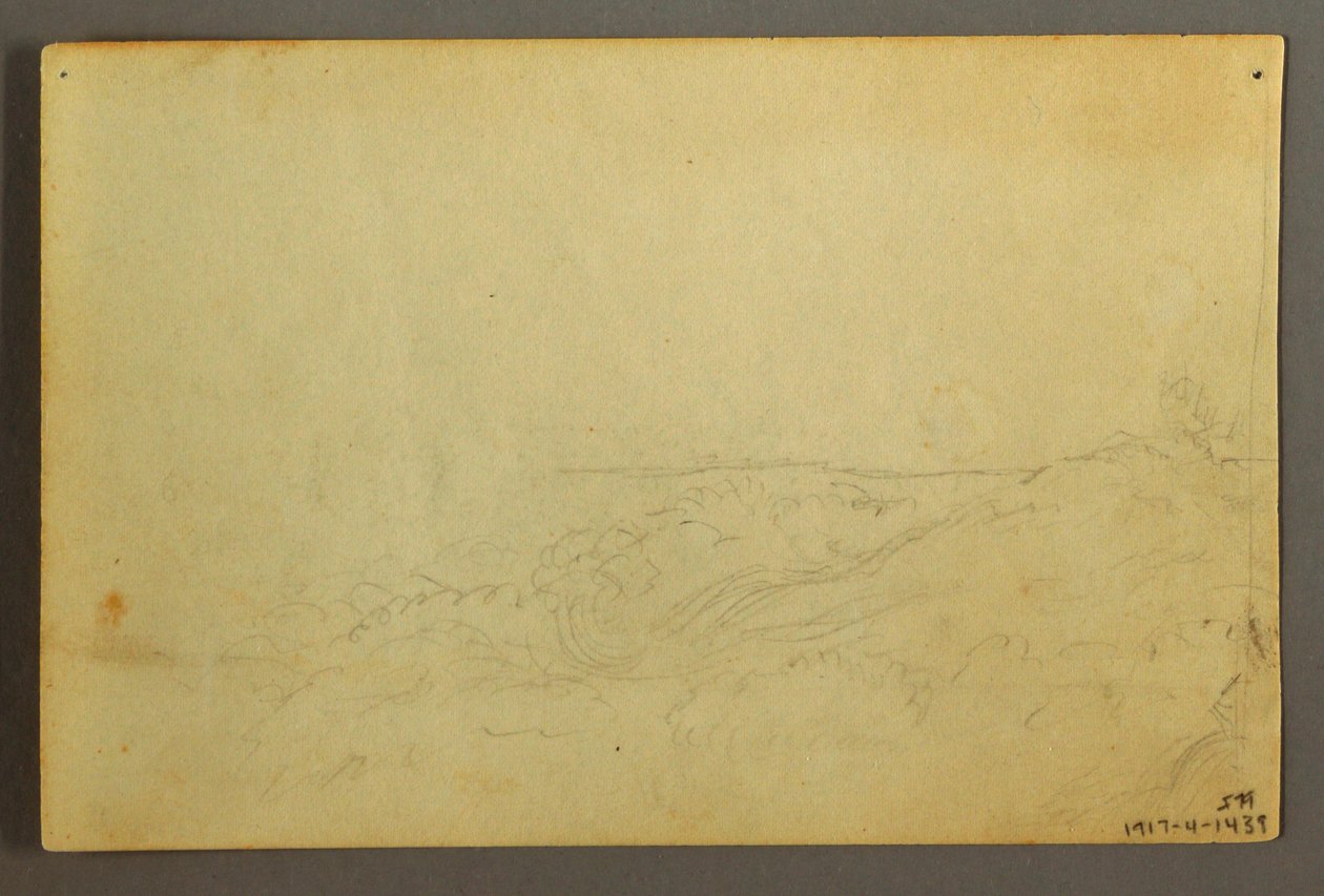 Dibujo, Casa en el bosque junto a un arroyo, abril de 1845 de Frederic Edwin Church