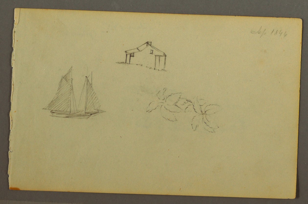 Dibujo, Casa, velero, planta, septiembre de 1844 de Frederic Edwin Church