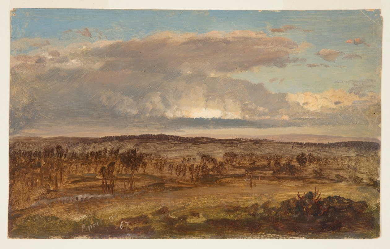 Dibujo, Valle de Hudson, abril de 1867 de Frederic Edwin Church