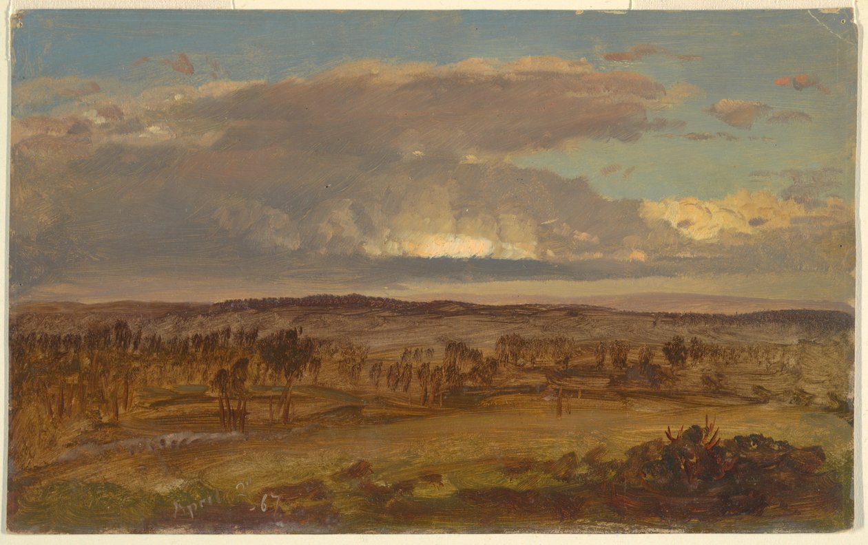 Dibujo, Valle de Hudson, abril de 1867 de Frederic Edwin Church