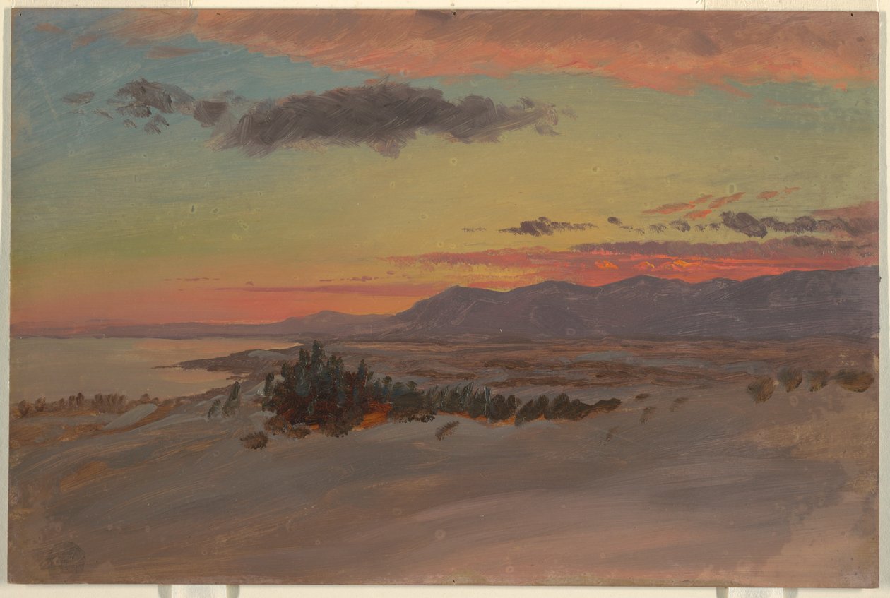 Dibujo, Valle del Hudson en invierno, mirando al suroeste desde Olana, 1870-80 de Frederic Edwin Church